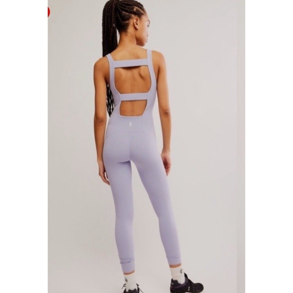Free People FP Movement Never Better One Piece Jumpsuit Platinum Lilac XS